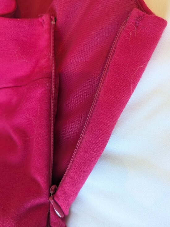 LC Lauren Conrad Magenta Pink Fit and Flare Sleeveless Dress with Bow Detail | 6 - Picture 4 of 6